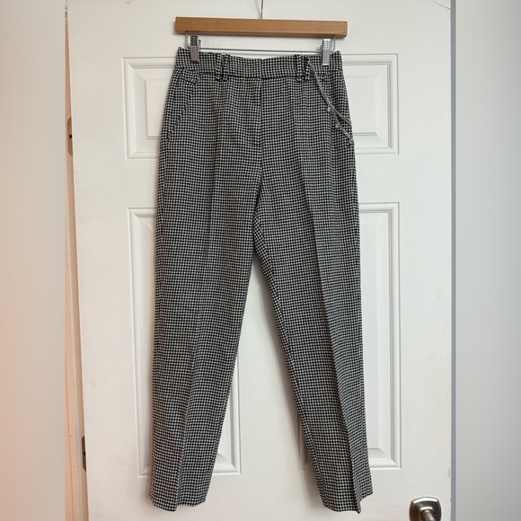 The Kooples houndstooth Wool blend pants with chains NWT Size 34= Size US 2 - Picture 3 of 15